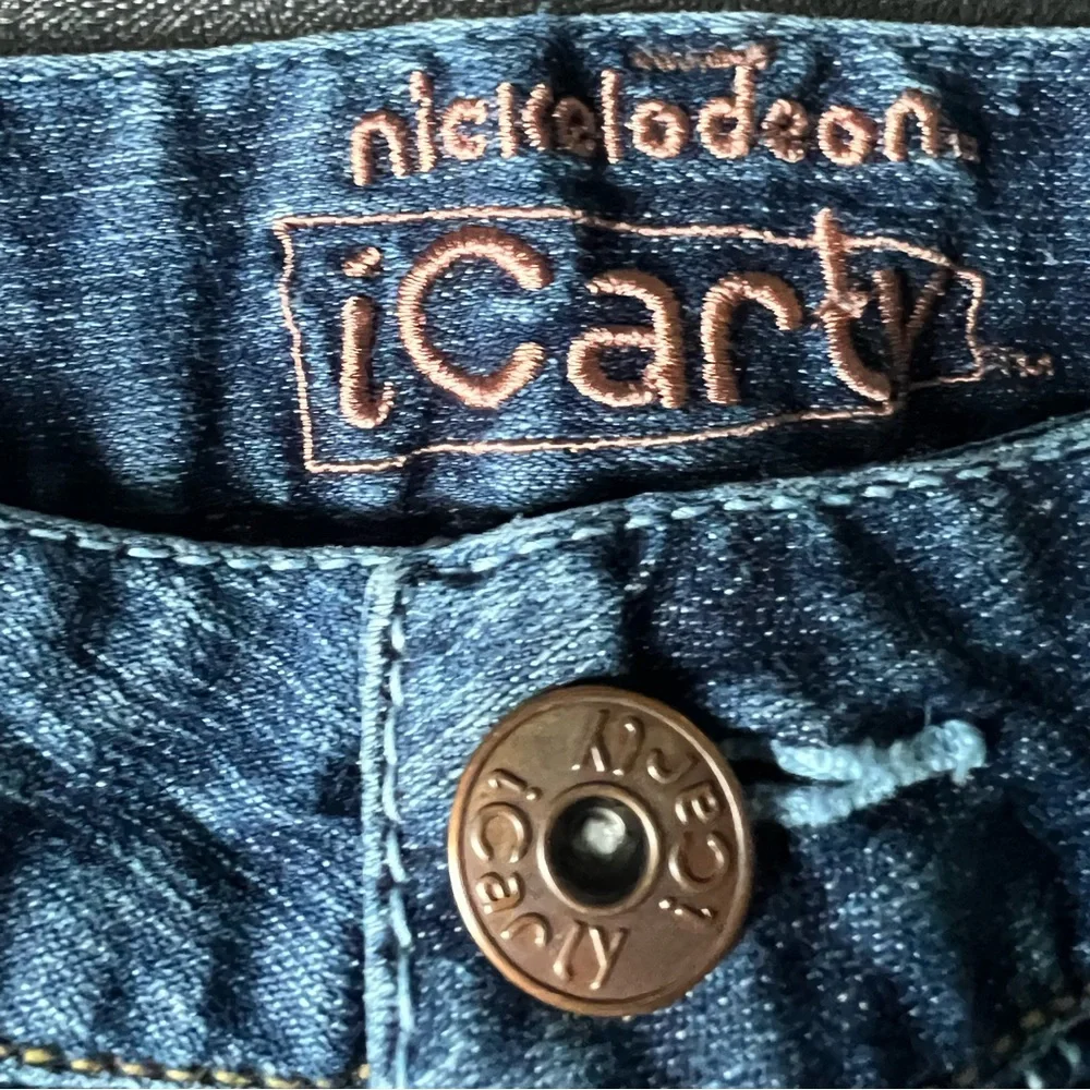 NICKELODEON iCARLY DENIM LONG STRETCH SHORTS SIZE 12 FLOWERS